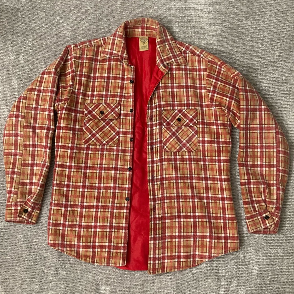 American Heritage Plaid Flannel Shacket Men’s XL Lined Chore Jacket